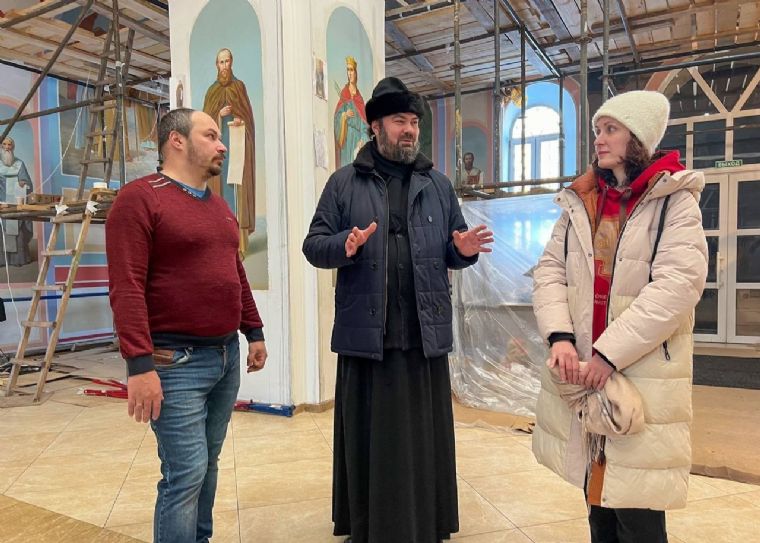 В соборном храме Бугульминского Казанско-Богородицкого монастыря продолжаются восстановительные работы